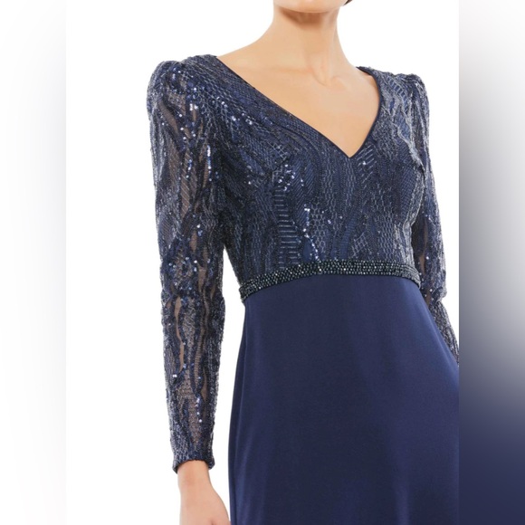 NWT Mac Duggal Embellished Long Sleeve Bodice Column Dress Size 4 $498 - Picture 3 of 5